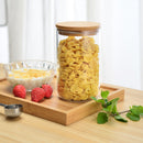 3PCS Glass Jar Set with Silicon Ring Bamboo Lid,Air Tight Clear Glass