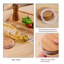 3PCS Glass Jar Set with Silicon Ring Bamboo Lid,Air Tight Clear Glass