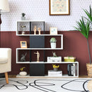 5-Tier Bookshelf Corner Ladder Bookcase Display Storage Rack Black White CB10293DW