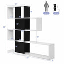 5-Tier Bookshelf Corner Ladder Bookcase Display Storage Rack Black White CB10293DW