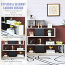 5-Tier Bookshelf Corner Ladder Bookcase Display Storage Rack Black White CB10293DW