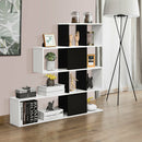 5-Tier Bookshelf Corner Ladder Bookcase Display Storage Rack Black White CB10293DW