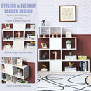 5-Tier Bookshelf Corner Ladder Bookcase Display Storage Rack White  CB10293WH