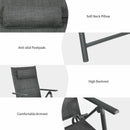 Reclining Chaise Lounge Padded Chair Aluminum Adjust Neck Pillow  NP10106GR