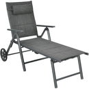 Reclining Chaise Lounge Padded Chair Aluminum Adjust Neck Pillow  NP10106GR