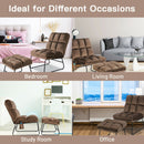 Massage Chair Velvet Accent Sofa Chair w/ Ottoman & Remote Control Brown  HW62369BN