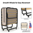 Folding Bed w/Memory Foam Mattress Rollaway Metal Bed Sleeper Made in Italy HW66085