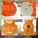 3-Tier Color-Changing Lighted Ceramic Pumpkin Lantern Battery Powered Halloween CM22644