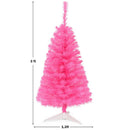 3 ft Premium Artificial Christmas Mini Tree Holiday Season Pink w/ Plastic Stand CM22790PI