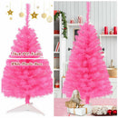 3 ft Premium Artificial Christmas Mini Tree Holiday Season Pink w/ Plastic Stand CM22790PI