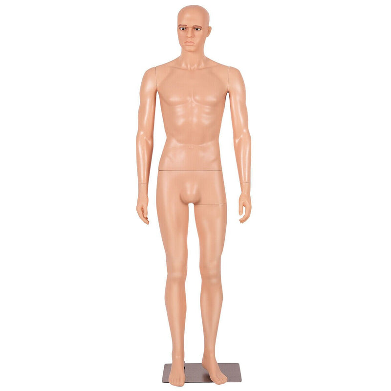 6 FT Male Mannequin Make-up Manikin Metal Stand Plastic Full Body Realistic New HW53953
