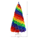 7FT Artificial Hinged Colorful Rainbow Full Fir Christmas Tree with 1213 Tips CM22830