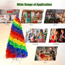 7FT Artificial Hinged Colorful Rainbow Full Fir Christmas Tree with 1213 Tips CM22830