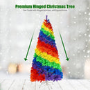 7FT Artificial Hinged Colorful Rainbow Full Fir Christmas Tree with 1213 Tips CM22830