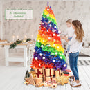 7FT Artificial Hinged Colorful Rainbow Full Fir Christmas Tree with 1213 Tips CM22830