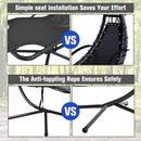 Patio Hanging Hammock Chaise Lounge Chair with Canopy Cushion Gray  NP10114GR