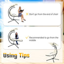 Patio Hanging Hammock Chaise Lounge Chair with Canopy Cushion Beige  NP10114BE