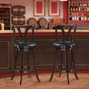 Set of 2 Swivel Bar stools 29.5" Bar Height Chairs with Rubber Wood Legs