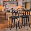 Set of 2 Swivel Bar stools 29.5" Bar Height Chairs with Rubber Wood Legs