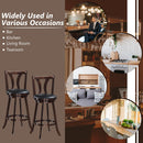 Set of 2 Swivel Bar stools 29.5" Bar Height Chairs with Rubber Wood Legs