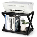 Desktop Printer Stand 2 Tiers Storage Shelves w/Anti-Skid Pads Black