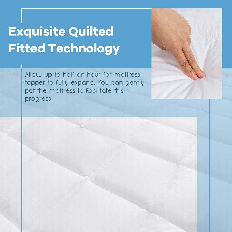 Twin Mattress Pad Cover Padded Topper Soft Quilted Fitted Deep Pocket  HT1142T