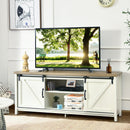 TV Stand Media Center Console Cabinet Sliding Barn Door for TV's 60" White