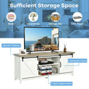 TV Stand Media Center Console Cabinet Sliding Barn Door for TV's 60" White
