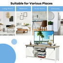 TV Stand Media Center Console Cabinet Sliding Barn Door for TV's 60" White