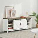 TV Stand Media Center Console Cabinet Sliding Barn Door for TV's 60" White