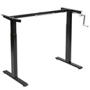 Hand Crank Sit to Stand Desk Frame Height Adjustable Standing Base Black  HW67624BK