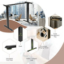 Hand Crank Sit to Stand Desk Frame Height Adjustable Standing Base Black  HW67624BK