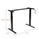 Hand Crank Sit to Stand Desk Frame Height Adjustable Standing Base Black  HW67624BK