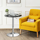 Round Pub Table Swivel Adjustable Bar Table w/ Faux Marble Top Black  HW65412BK