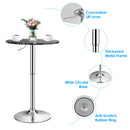 Round Pub Table Swivel Adjustable Bar Table w/ Faux Marble Top Black  HW65412BK
