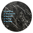 Round Pub Table Swivel Adjustable Bar Table w/ Faux Marble Top Black  HW65412BK
