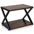 Desktop Printer Stand 2 Tiers Storage Shelves w/Anti-Skid Pads Coffee