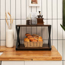 Desktop Printer Stand 2 Tiers Storage Shelves w/Anti-Skid Pads Coffee