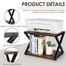 Desktop Printer Stand 2 Tiers Storage Shelves w/Anti-Skid Pads Coffee
