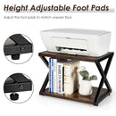 Desktop Printer Stand 2 Tiers Storage Shelves w/Anti-Skid Pads Coffee
