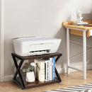Desktop Printer Stand 2 Tiers Storage Shelves w/Anti-Skid Pads Coffee