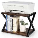 Desktop Printer Stand 2 Tiers Storage Shelves w/Anti-Skid Pads Coffee