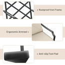 2 PCS Patio Dining Chairs Set with Padded Cushions Armrest Steel Frame