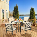 2 PCS Patio Dining Chairs Set with Padded Cushions Armrest Steel Frame