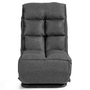 Swivel Folding Floor Chair 6-Position Gaming Chair w/ Metal Base Grey