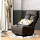 Swivel Folding Floor Chair 6-Position Gaming Chair w/ Metal Base Brown