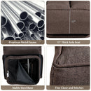 Swivel Folding Floor Chair 6-Position Gaming Chair w/ Metal Base Brown