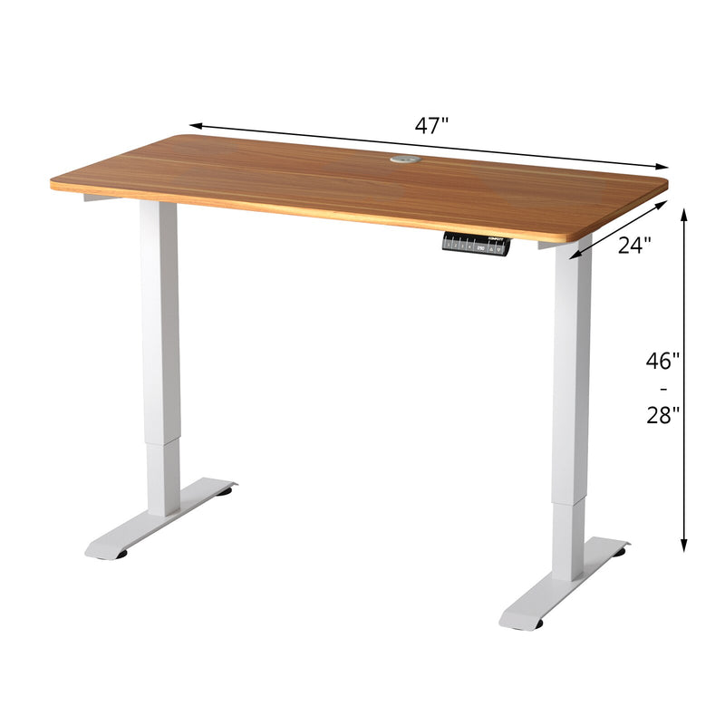 Electric Adjustable Standing Desk Stand up Workstation w/Control Maple