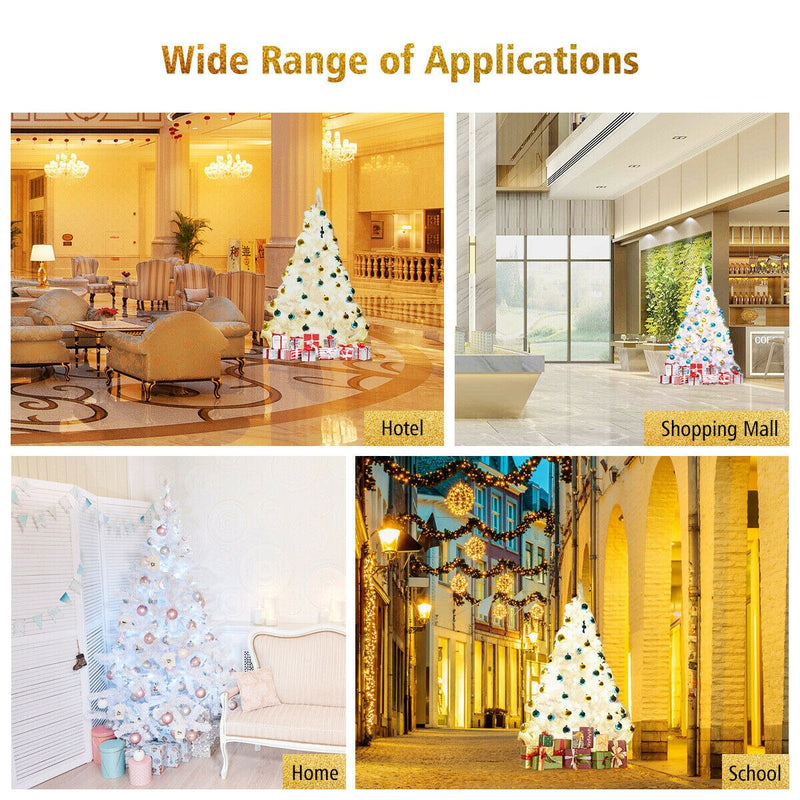 7.5Ft Hinged Artificial Christmas Tree Premium Pine Tree 1346 Tips w/Metal Stand CM22101