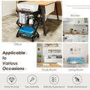 Mobile Printer Stand 3 Tier Storage Shelves Printer Cart w/ Pads Coffee